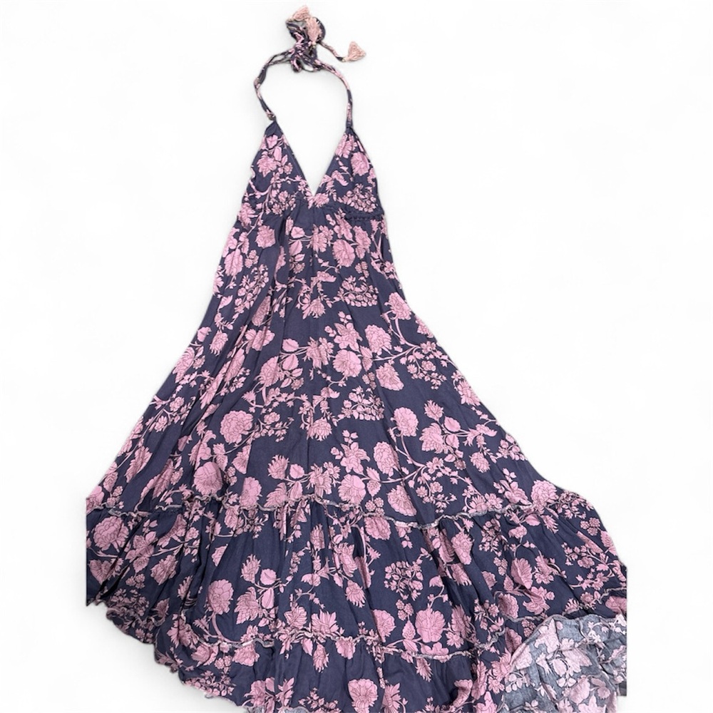 Mamey Hira Boutique Floral Halter Maxi Dress Size Small